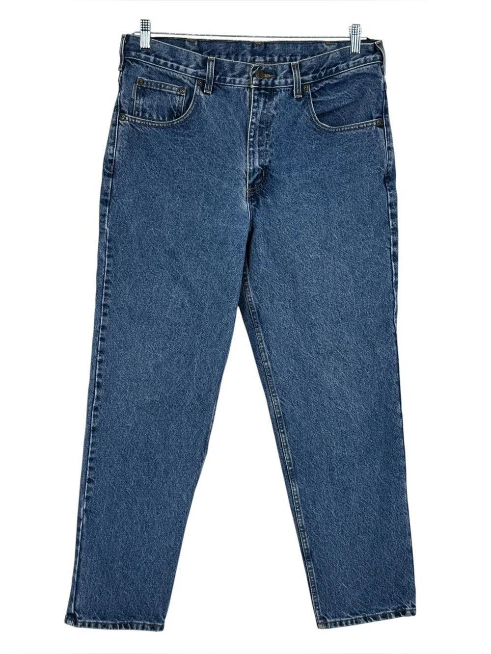 Carhartt 100% Cotton Relaxed Straight Work Jeans Men’s 35 x 30 Blue